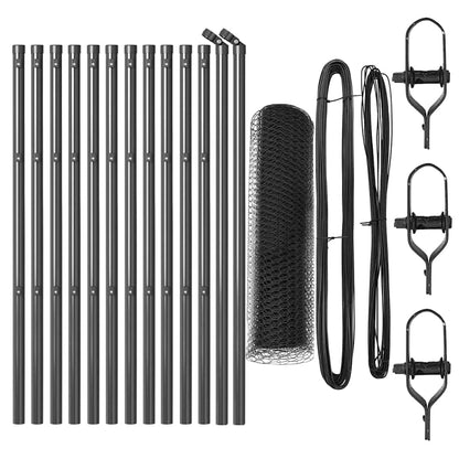 vidaXL Hexagonal Fence Ground Fix 25 x 0.4 m PVC-Coated Steel Grey 2