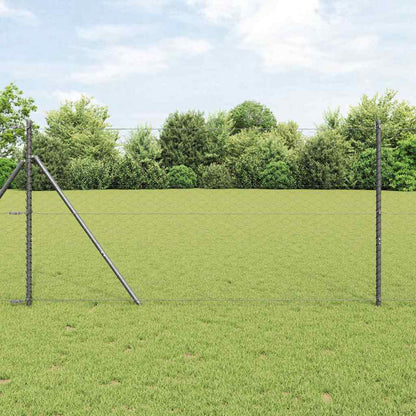 vidaXL Hexagonal Fence Ground Fix 25 x 1 m PVC-Coated Steel Grey Mesh 1