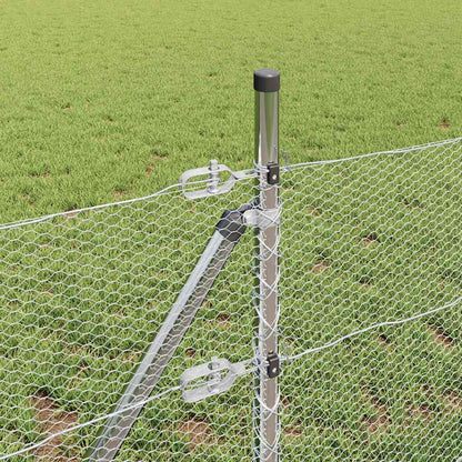 vidaXL Hexagonal Fence Ground Fix 10 x 0.8 m Galvanised Steel Silver 4