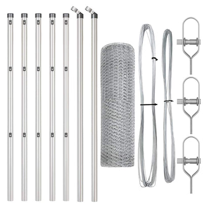 vidaXL Hexagonal Fence Ground Fix 10 x 0.8 m Galvanised Steel Silver 2