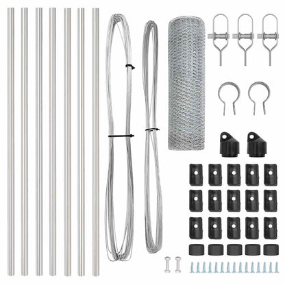 vidaXL Hexagonal Fence Ground Fix 10 x 0.8 m Galvanised Steel Silver 5