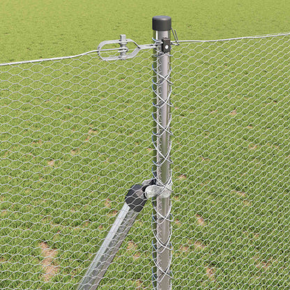 vidaXL Hexagonal Fence Ground Fix 10 x 1.2 m Galvanised Steel Silver 4