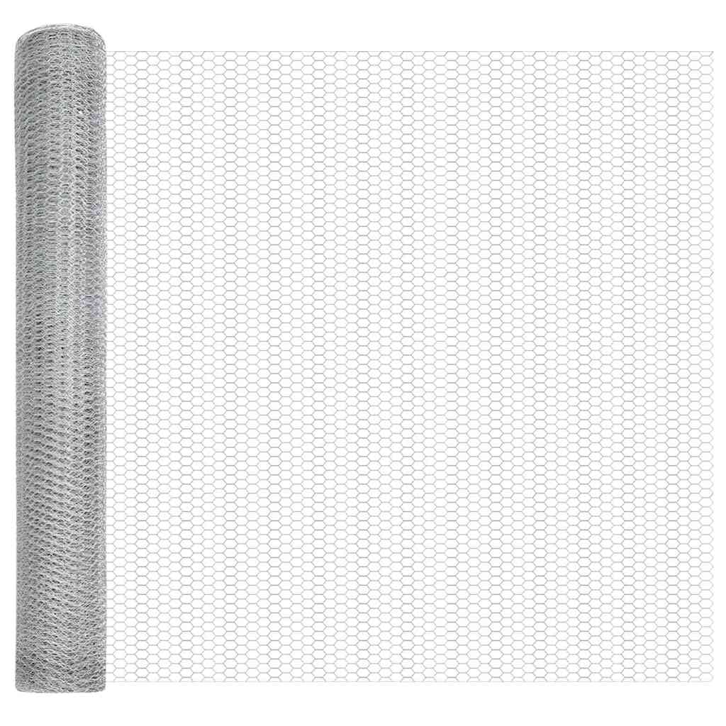 vidaXL Hexagonal Fence Ground Fix 10 x 1.2 m Galvanised Steel Silver 6