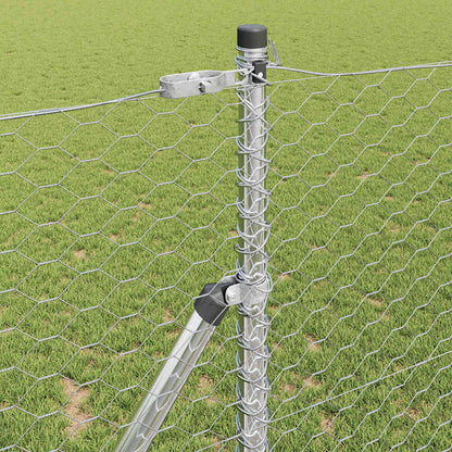 vidaXL Hexagonal Fence Ground Fix 10 x 1.2 m Galvanised Steel Silver 4