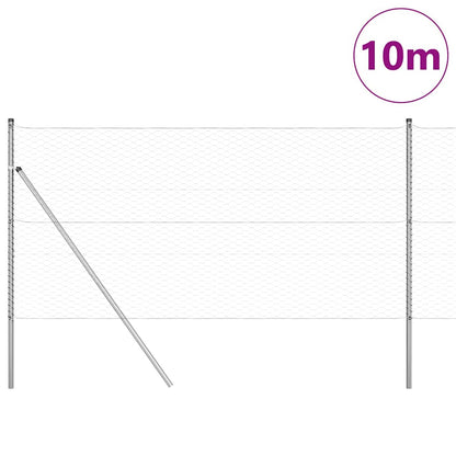 vidaXL Hexagonal Fence Ground Fix 10 x 1.2 m Galvanised Steel Silver 3