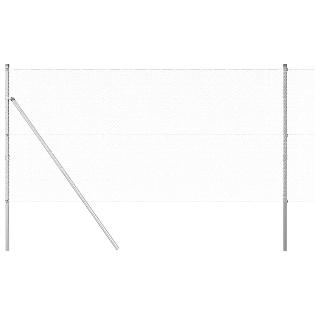 vidaXL Hexagonal Fence Ground Fix 10 x 1.4 m Galvanised Steel Silver 2