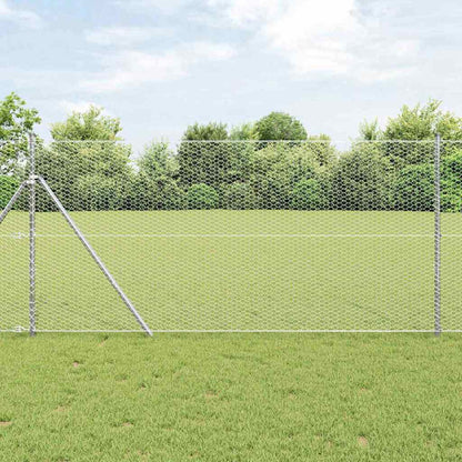vidaXL Hexagonal Fence Ground Fix 10 x 1.4 m Galvanised Steel Silver 1