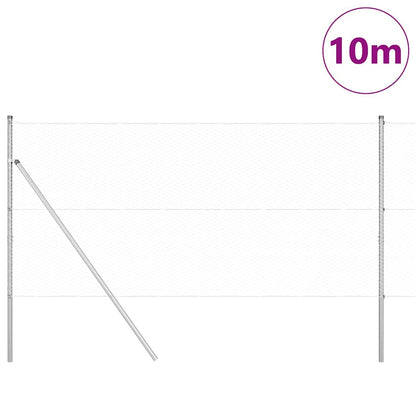 vidaXL Hexagonal Fence Ground Fix 10 x 1.4 m Galvanised Steel Silver 3