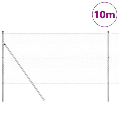 vidaXL Hexagonal Fence Ground Fix 10 x 1.4 m Galvanised Steel Silver 3