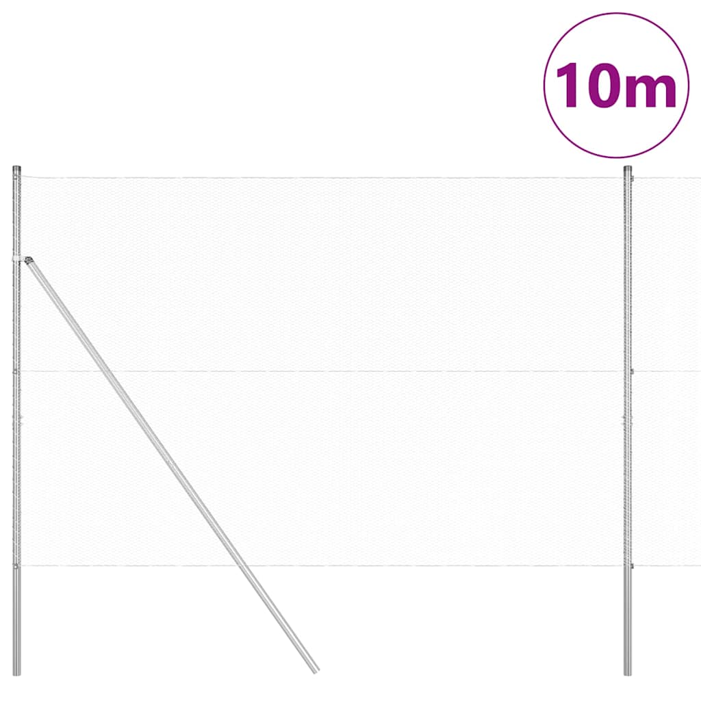 vidaXL Hexagonal Fence Ground Fix 10 x 1.5 m Galvanised Steel Silver 3
