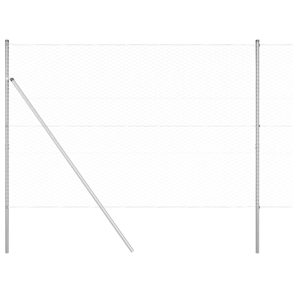 vidaXL Hexagonal Fence Ground Fix 10 x 1.5 m Galvanised Steel Silver 2