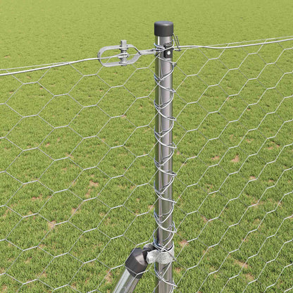 vidaXL Hexagonal Fence Ground Fix 10 x 1.5 m Galvanised Steel Silver 4