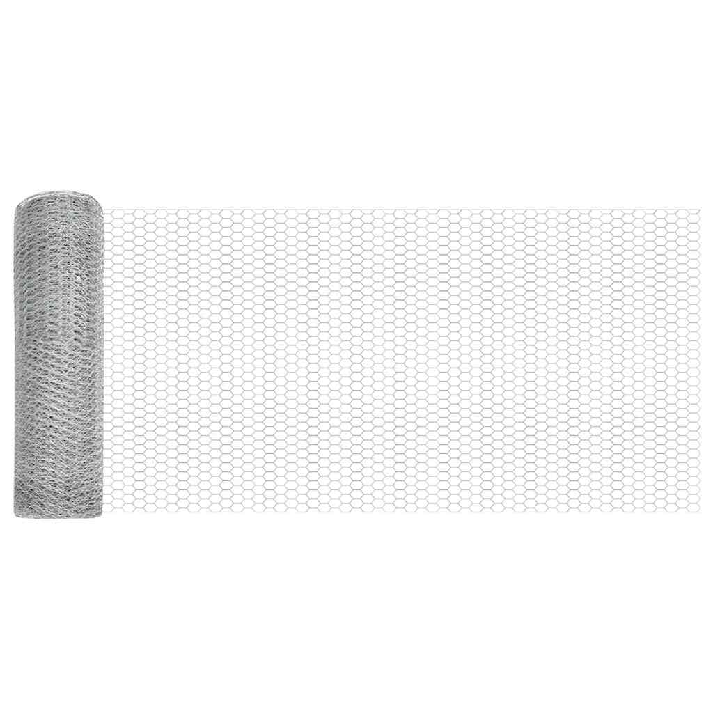 vidaXL Hexagonal Fence Ground Fix 25 x 0.6 m Galvanised Steel Silver 6