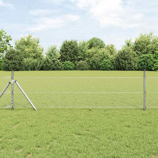 Hexagonal Fence Ground Fix Silver mesh Size Galvanised Steel