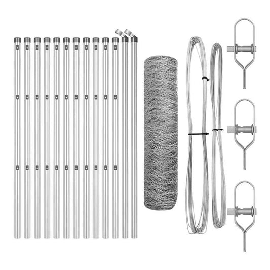 Hexagonal Fence Ground Fix Silver Length Mesh size Galvanised steel