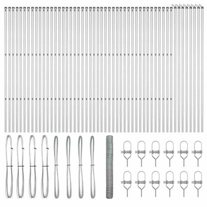 Hexagonal Fence Ground Fix 100 x 1 m Silver Galvanised Steel mesh Size 36 mm mesh 1.4 m