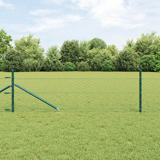 Hexagonal Fence with Post 10 x 0.4 m PVC-Coated Steel Length 10 m Green Mesh size 50 mm mesh 0.5 m