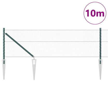vidaXL Hexagonal Fence with Post 10 x 0.8 m PVC-Coated Steel Green 3