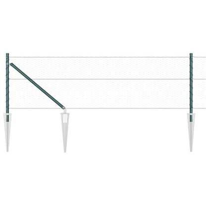vidaXL Hexagonal Fence with Post 10 x 0.8 m PVC-Coated Steel Green 2