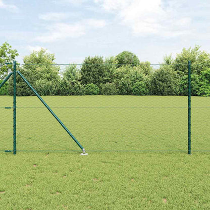 vidaXL Hexagonal Fence with Post 10 x 0.4 m PVC-Coated Steel Green mesh Size 36 mm mesh