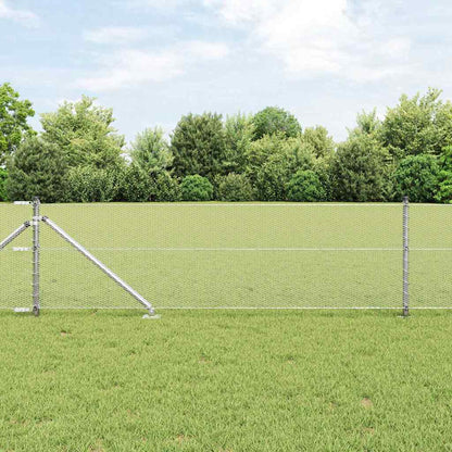 vidaXL Hexagonal Fence with Post 10 x 0.6 m Galvanised Steel Silver 1