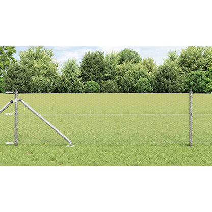 vidaXL Hexagonal Fence with Post 10 x 0.6 m Galvanised Steel Silver 1
