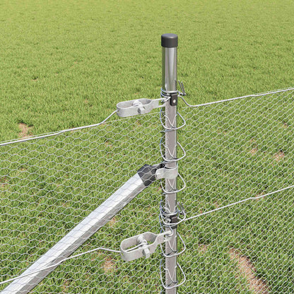 vidaXL Hexagonal Fence with Post 10 x 0.8 m Galvanised Steel Silver 5