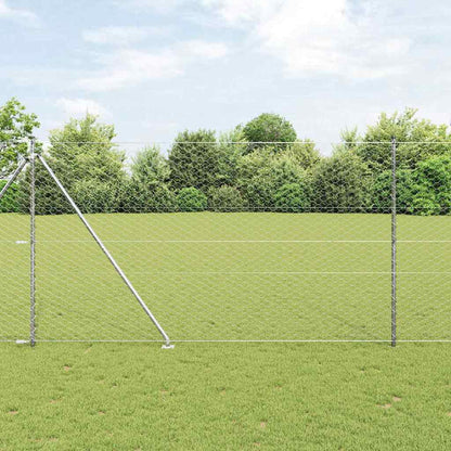 vidaXL Hexagonal Fence with Post 10 x 0.4 m Silver Galvanised Steel mesh Size 50 mm mesh
