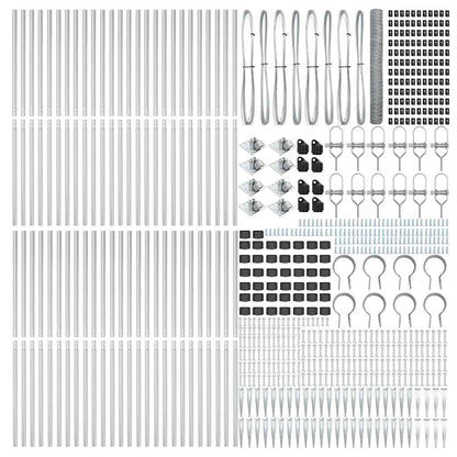 Hexagonal Fence with Post 100 x 1 m Silver Galvanised Steel mesh Size 36 mm mesh 1.4 m