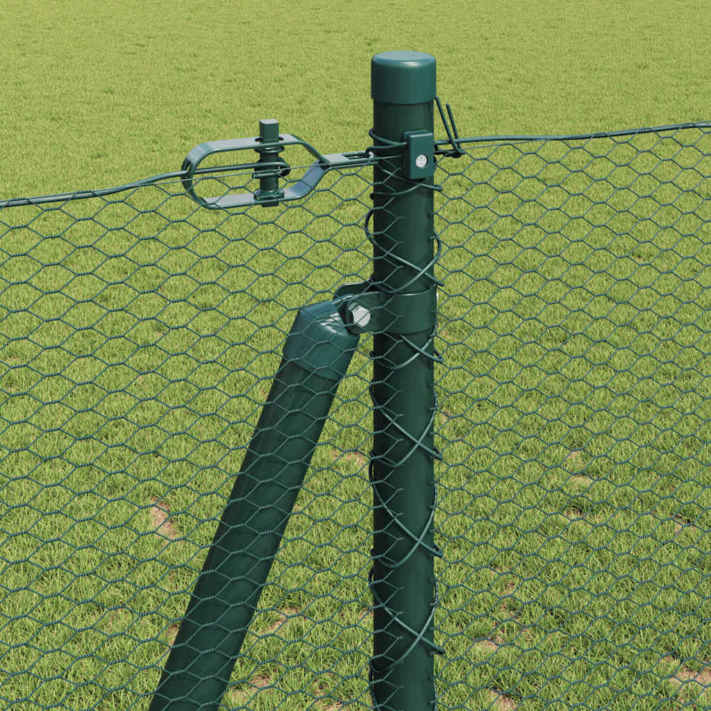 vidaXL Hexagonal Fence with Concrete Base 10 x 1.2 m PVC-Coated Steel 5