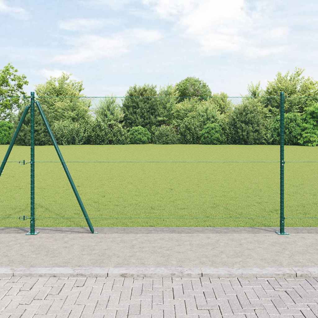vidaXL Hexagonal Fence with Concrete Base 10 x 1.2 m PVC-Coated Steel 1