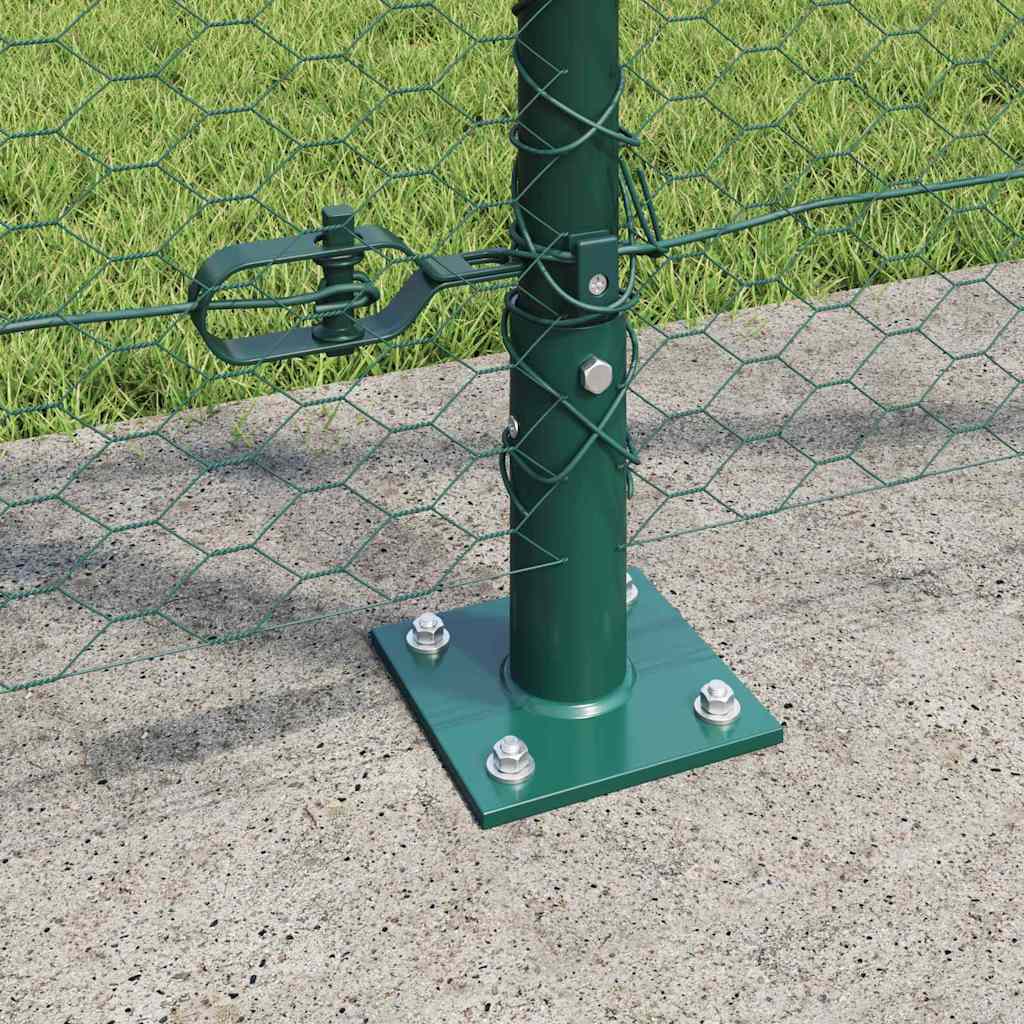vidaXL Hexagonal Fence with Concrete Base 10 x 1.2 m PVC-Coated Steel 4