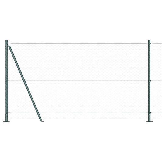 Hexagonal Fence with Concrete Base 10 x 1 m PVC-Coated Steel Length 10 m Green Mesh size 25 mm mesh 1.2 m