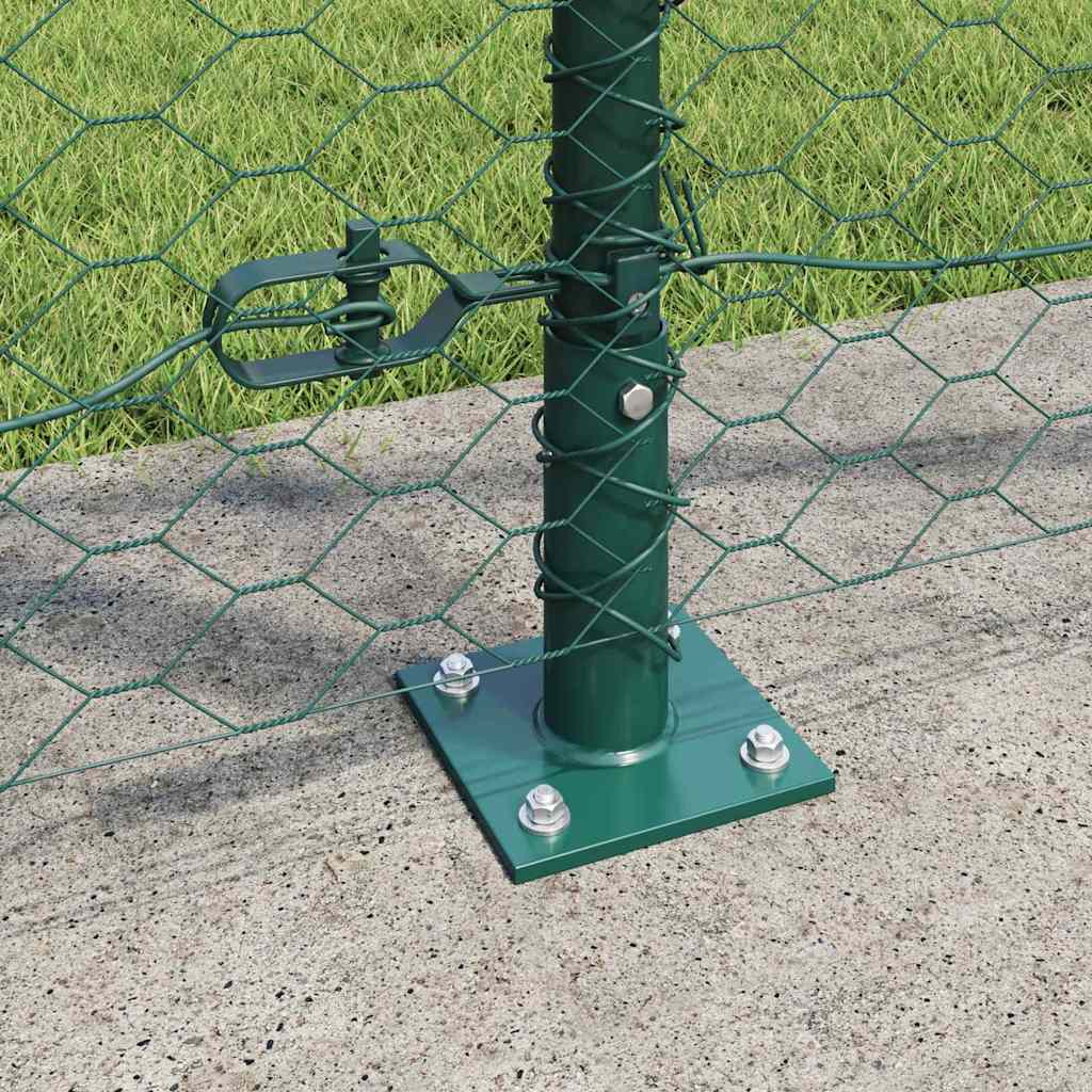 vidaXL Hexagonal Fence with Concrete Base 10 x 1.2 m PVC-Coated Steel 4