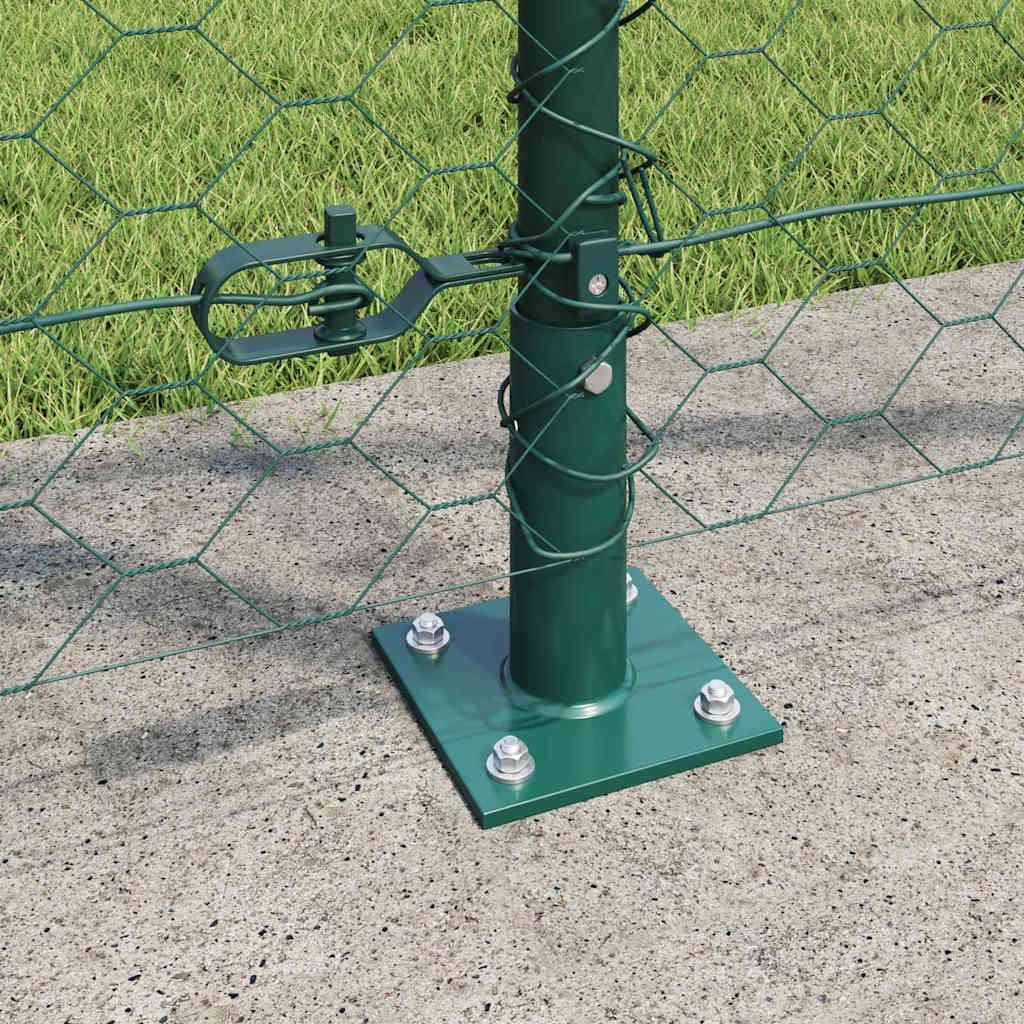 vidaXL Hexagonal Fence with Concrete Base 10 x 1.2 m PVC-Coated Steel 4