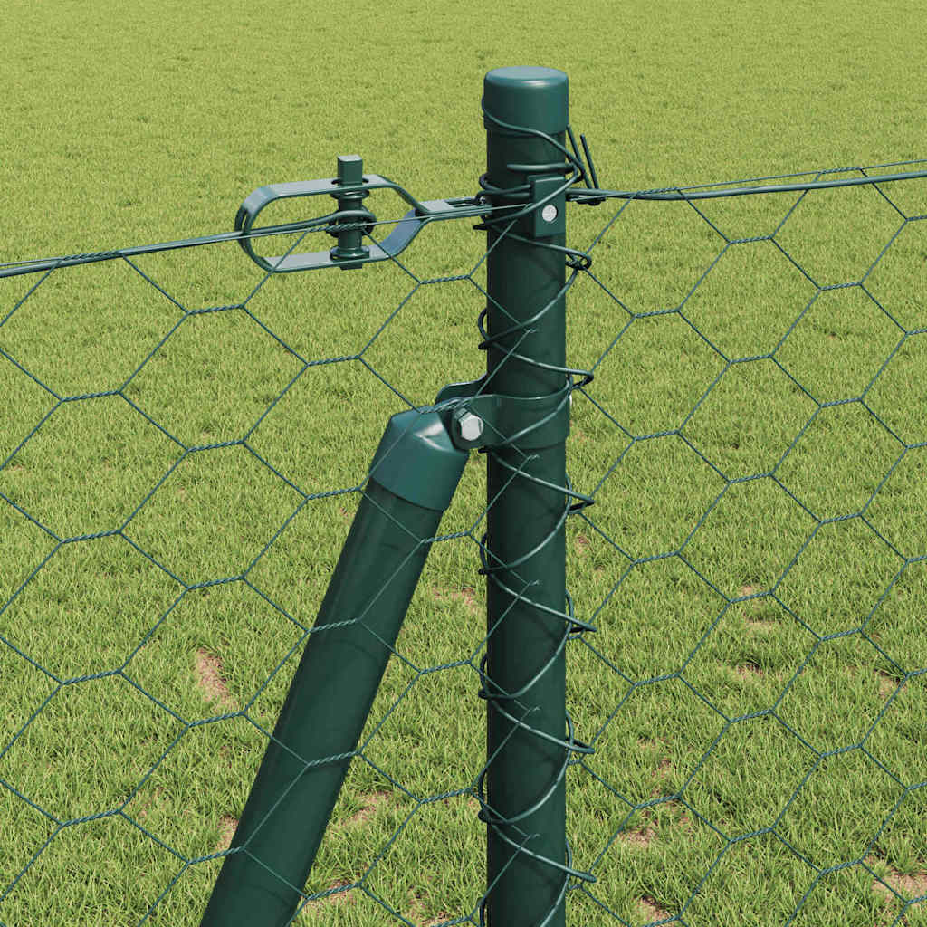 vidaXL Hexagonal Fence with Concrete Base 10 x 1.2 m PVC-Coated Steel 5