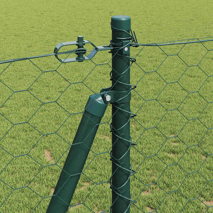 vidaXL Hexagonal Fence with Concrete Base 10 x 1.2 m PVC-Coated Steel 5