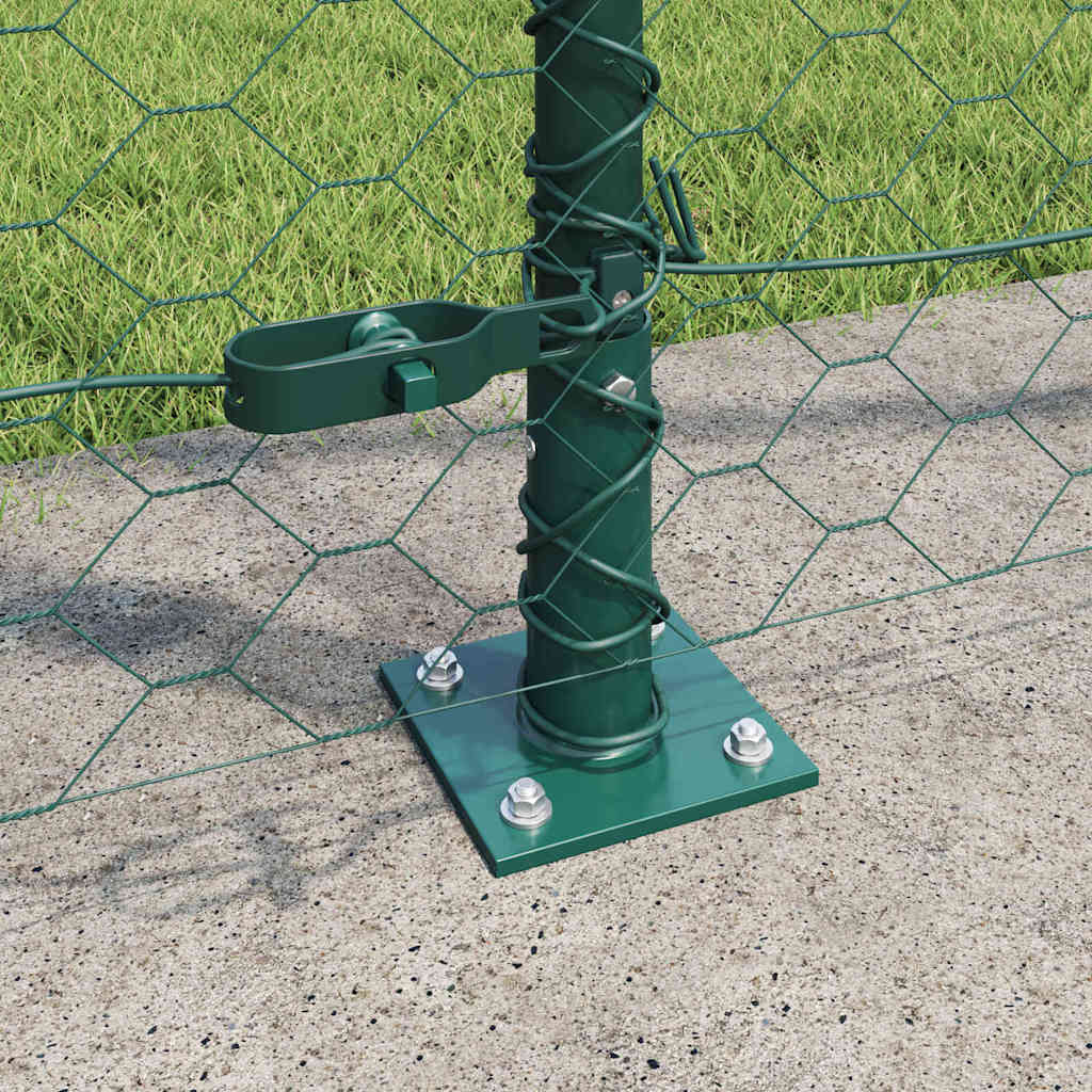 vidaXL Hexagonal Fence with Concrete Base 10 x 1.4 m PVC-Coated Steel 4