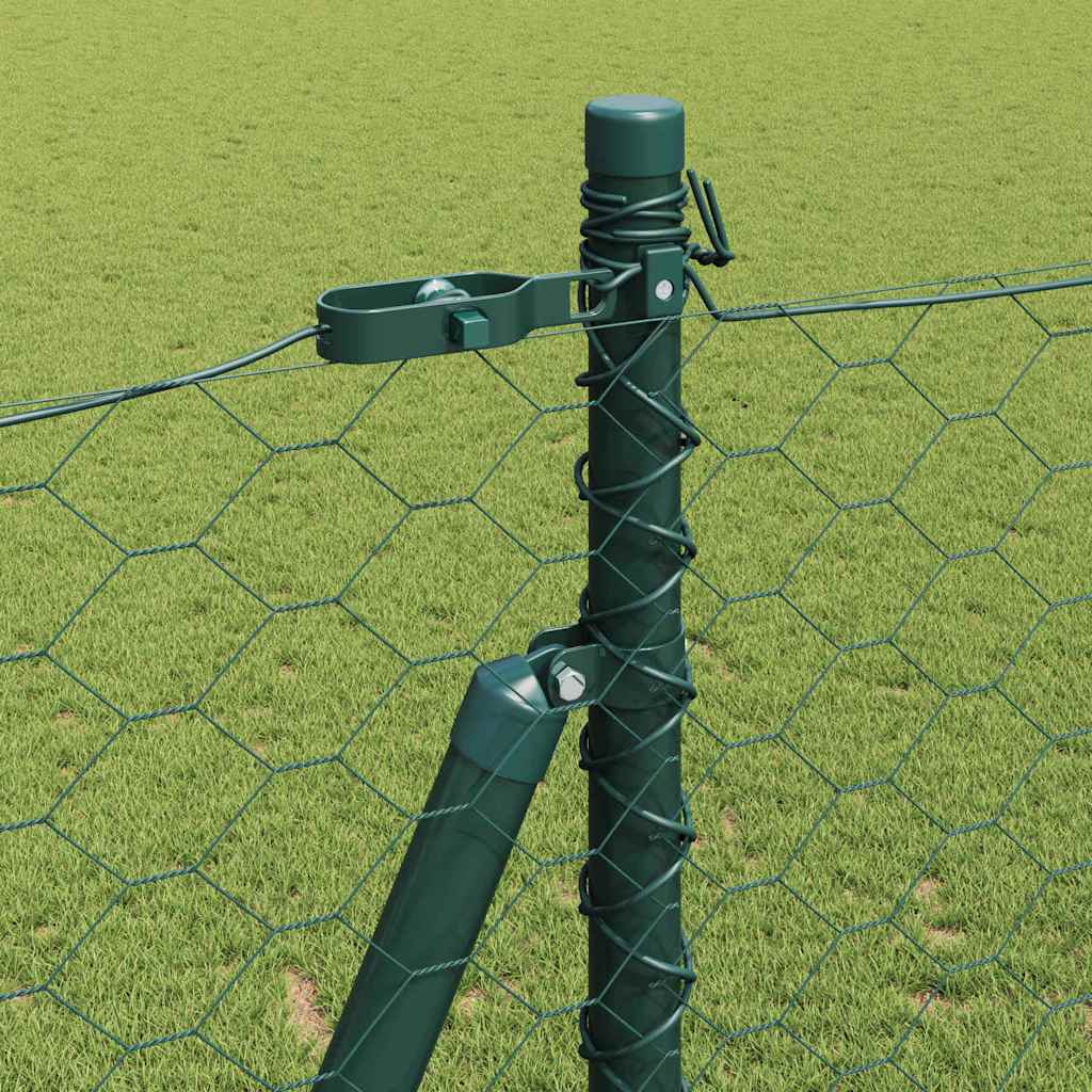 vidaXL Hexagonal Fence with Concrete Base 10 x 1.4 m PVC-Coated Steel 5