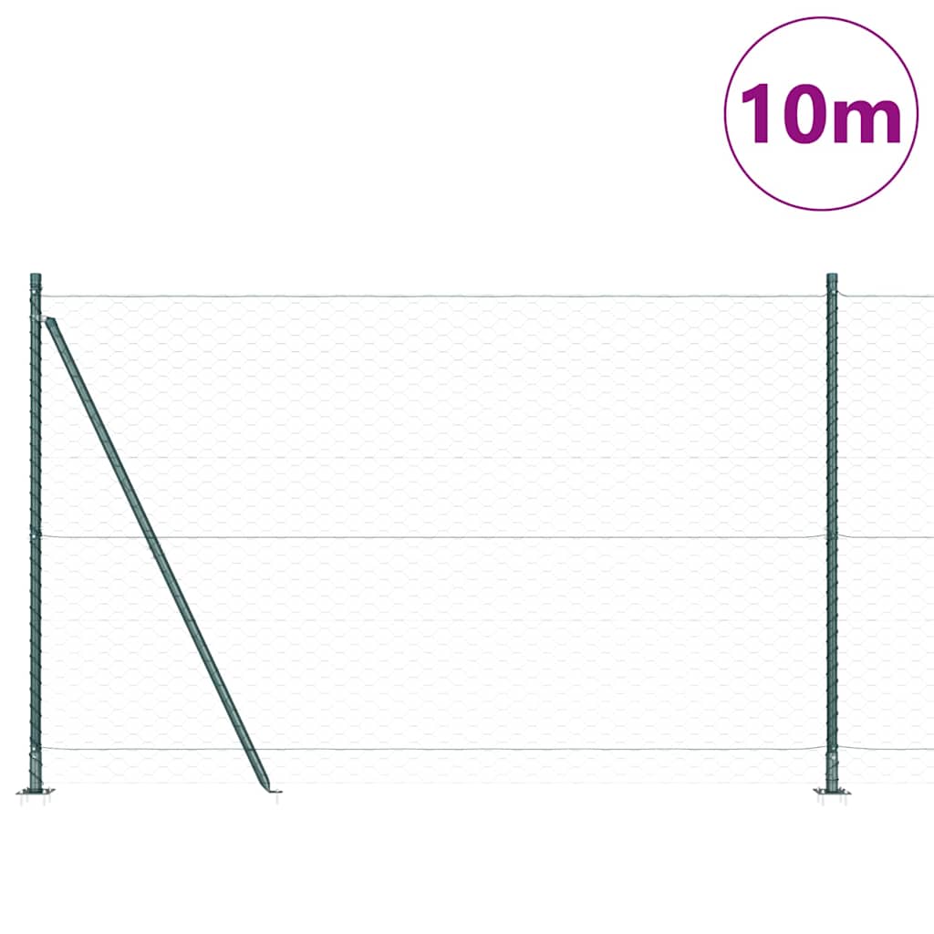 vidaXL Hexagonal Fence with Concrete Base 10 x 1.4 m PVC-Coated Steel 3