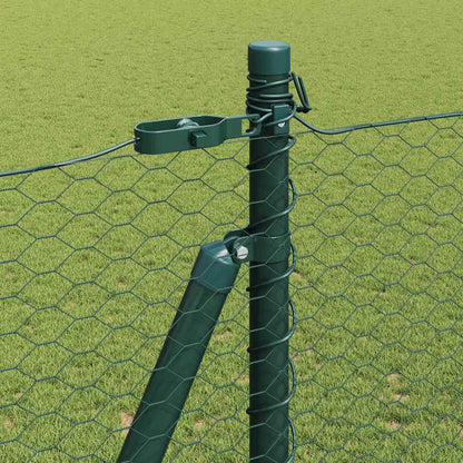 vidaXL Hexagonal Fence with Concrete Base 10 x 1.5 m PVC-Coated Steel 5