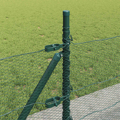 vidaXL Hexagonal Fence with Concrete Base 25 x 0.4 m PVC-Coated Steel 5