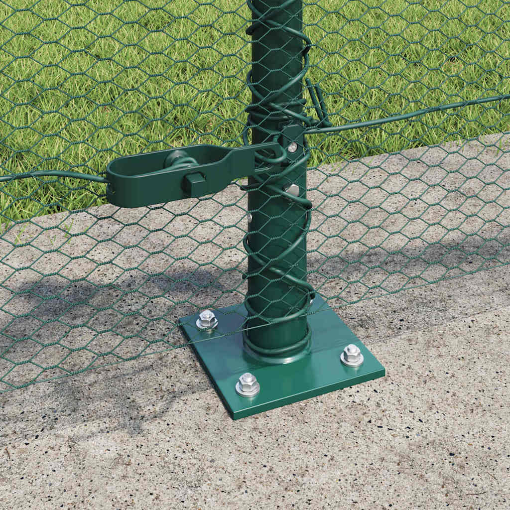 vidaXL Hexagonal Fence with Concrete Base 25 x 0.5 m PVC-Coated Steel 4