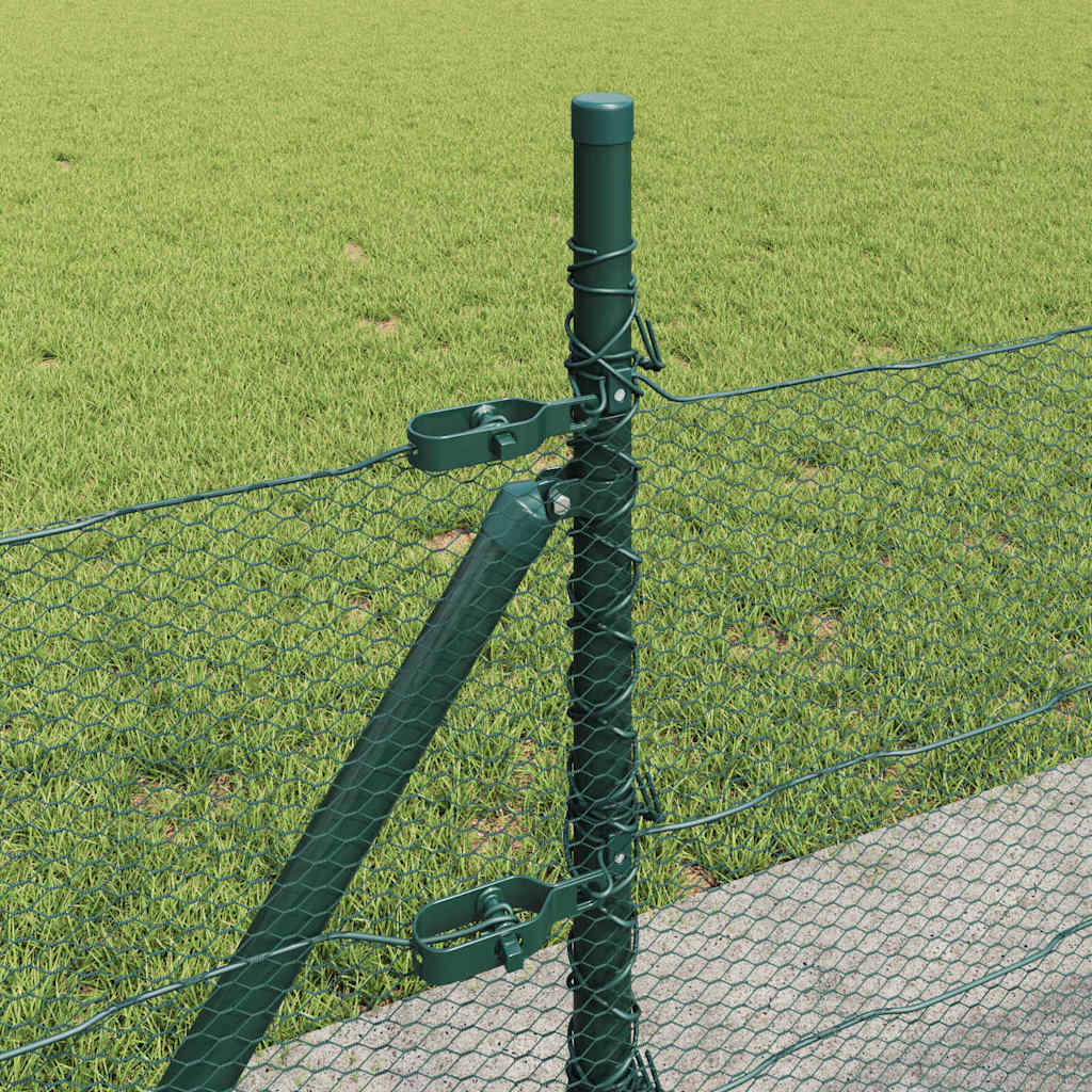 vidaXL Hexagonal Fence with Concrete Base 25 x 0.5 m PVC-Coated Steel 5