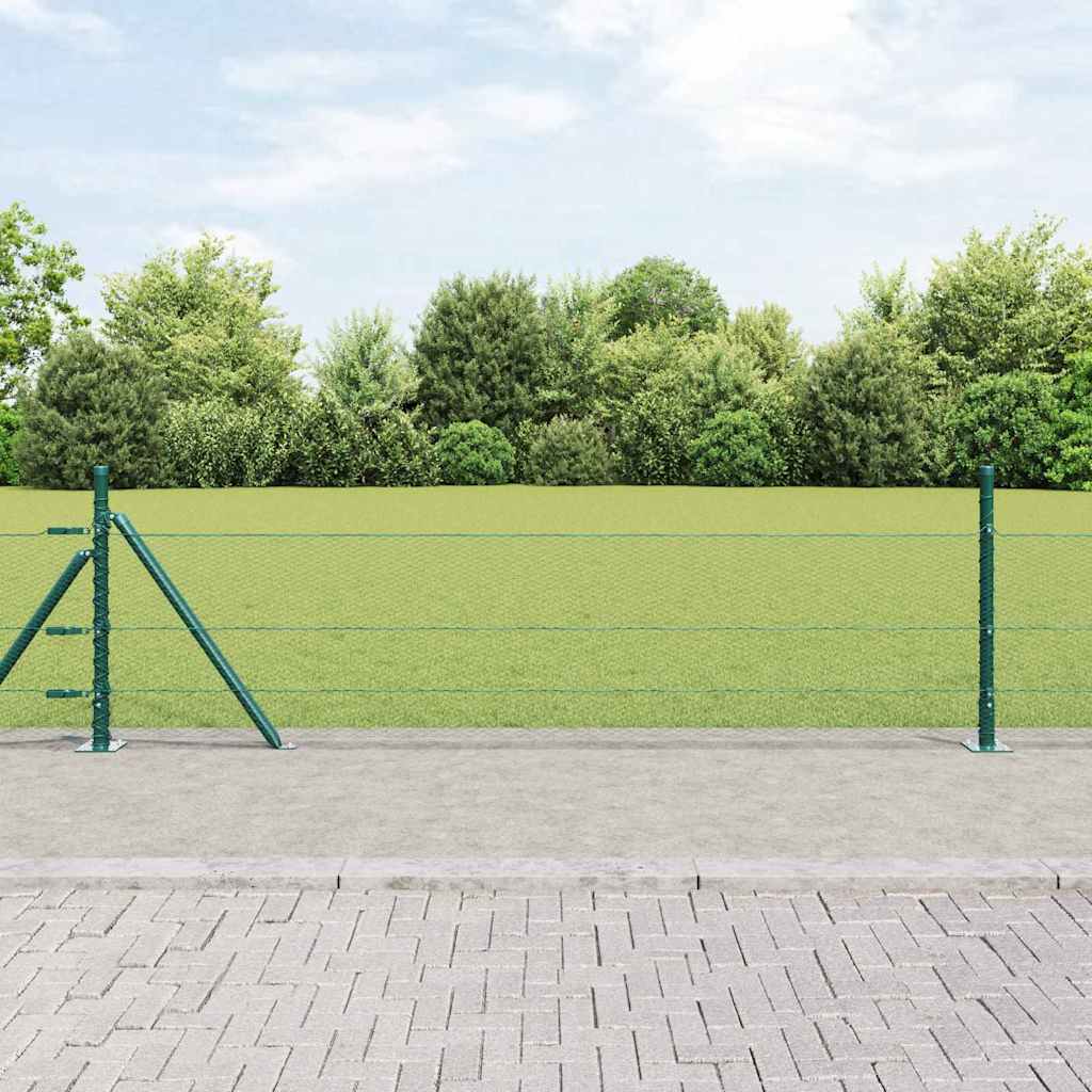 vidaXL Hexagonal Fence with Concrete Base 25 x 0.5 m PVC-Coated Steel 1