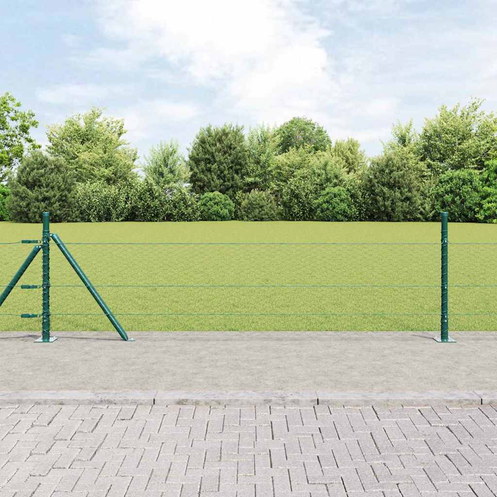 vidaXL Hexagonal Fence with Concrete Base 25 x 0.5 m PVC-Coated Steel 1