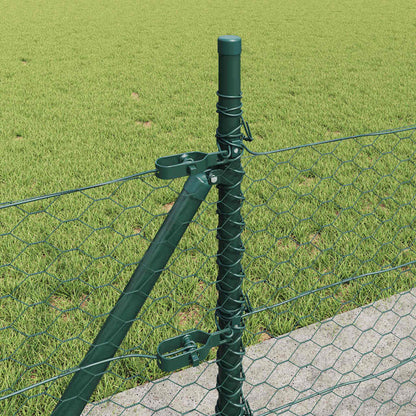 vidaXL Hexagonal Fence with Concrete Base 25 x 0.5 m PVC-Coated Steel 5