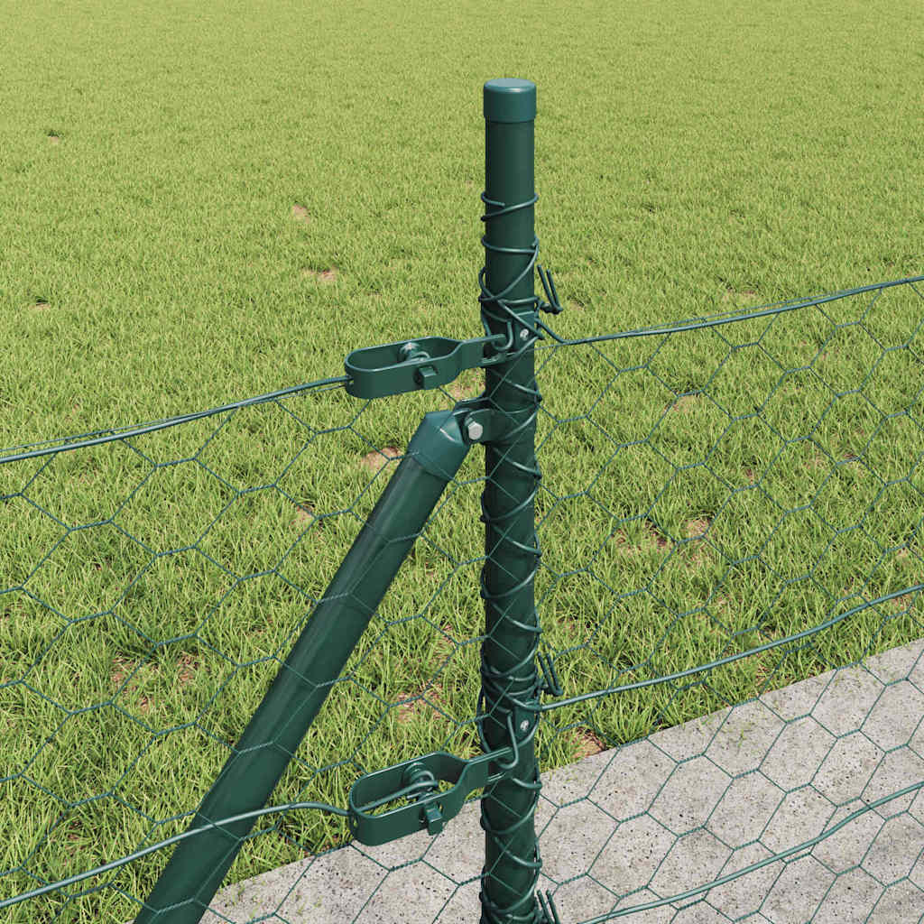 vidaXL Hexagonal Fence with Concrete Base 25 x 0.5 m PVC-Coated Steel 5