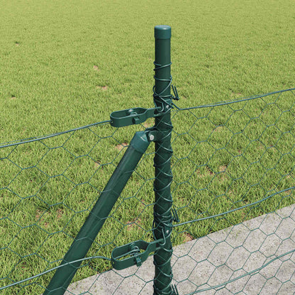 vidaXL Hexagonal Fence with Concrete Base 25 x 0.5 m PVC-Coated Steel 5