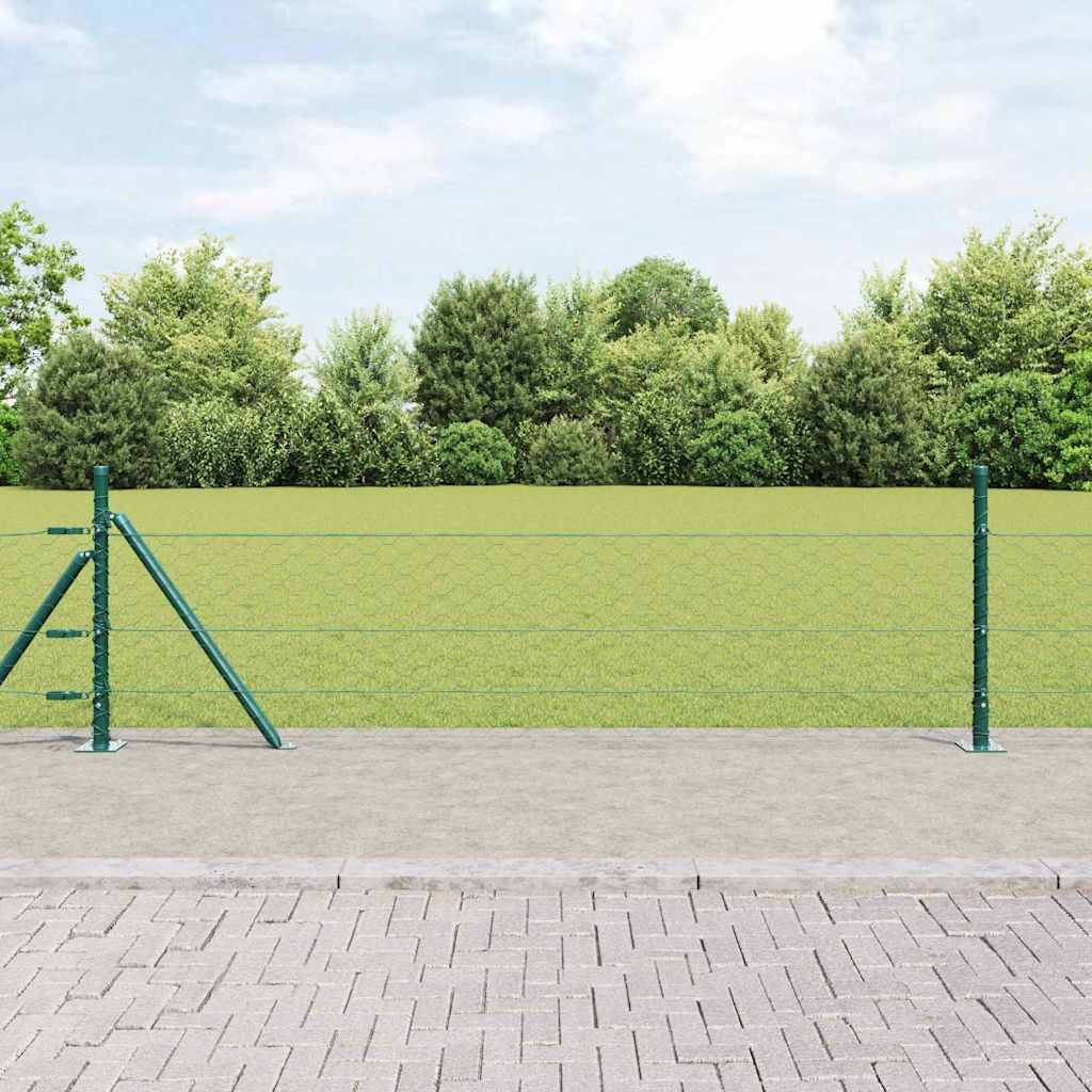 vidaXL Hexagonal Fence with Concrete Base 25 x 0.5 m PVC-Coated Steel 1